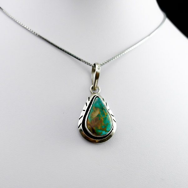 گردنبند نقره مردانه و زنانه طرح شوکا با سنگ فیروزه نیشابوری - Image 6