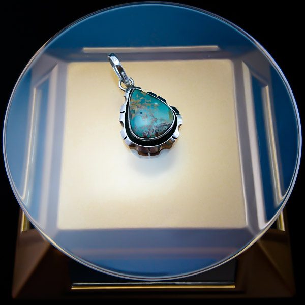 گردنبند نقره مردانه و زنانه طرح صبرا با سنگ فیروزه نیشابوری - Image 5