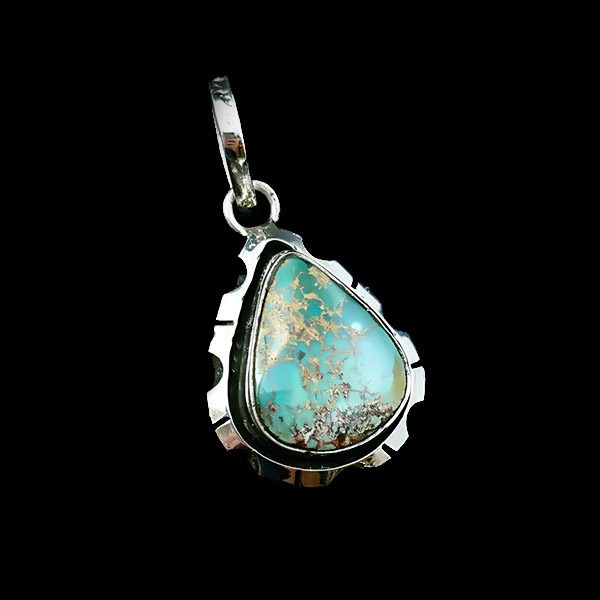 گردنبند نقره مردانه و زنانه طرح صبرا با سنگ فیروزه نیشابوری - Image 3