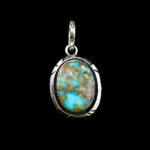 گردنبند نقره مردانه و زنانه طرح طراوت با سنگ فیروزه نیشابوری - Image 3