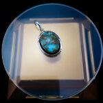 گردنبند نقره مردانه و زنانه طرح طراوت با سنگ فیروزه نیشابوری - Image 4