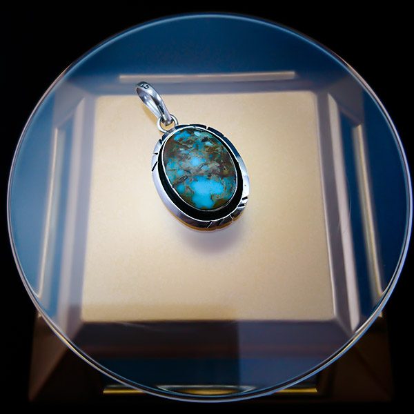 گردنبند نقره مردانه و زنانه طرح طراوت با سنگ فیروزه نیشابوری - Image 4