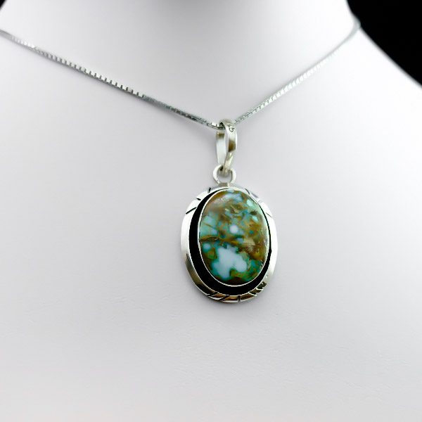 گردنبند نقره مردانه و زنانه طرح طراوت با سنگ فیروزه نیشابوری - Image 6