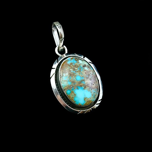 گردنبند نقره مردانه و زنانه طرح طراوت با سنگ فیروزه نیشابوری - Image 2