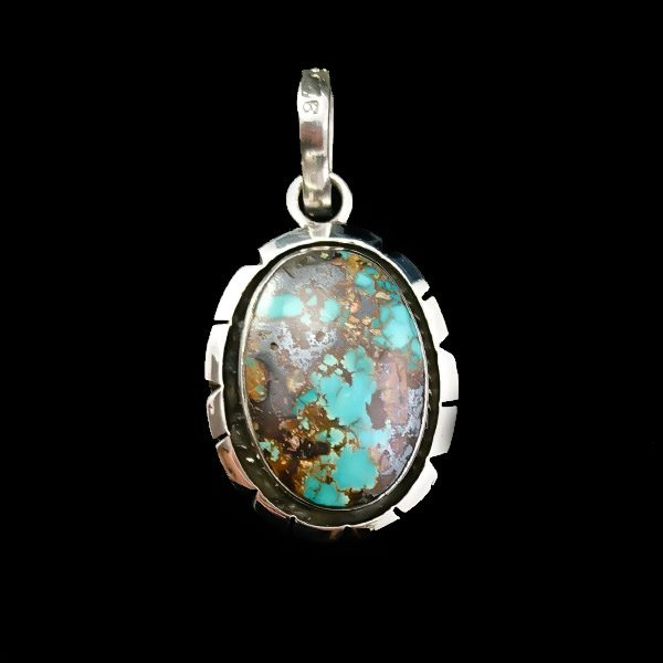 گردنبند نقره مردانه و زنانه طرح مهسان سنگ فیروزه نیشابوری‌‌‌ - Image 2