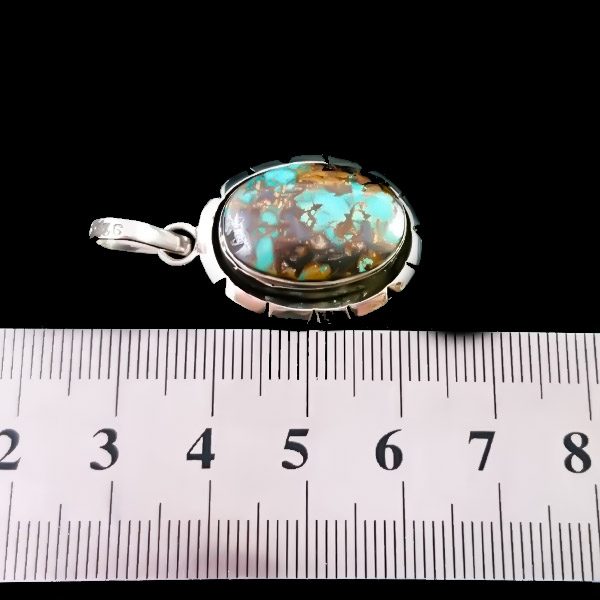 گردنبند نقره مردانه و زنانه طرح مهسان سنگ فیروزه نیشابوری‌‌‌ - Image 4