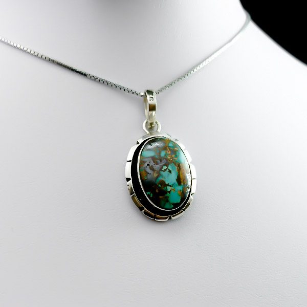 گردنبند نقره مردانه و زنانه طرح مهسان سنگ فیروزه نیشابوری‌‌‌ - Image 5