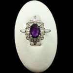 نیم ست نقره زنانه طرح صوفیا با سنگ آمیتیست الماس تراش - Image 2