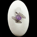 قیمت: نیم ست نقره زنانه طرح طیلا با سنگ آمیتیست الماس تراش - Image 8