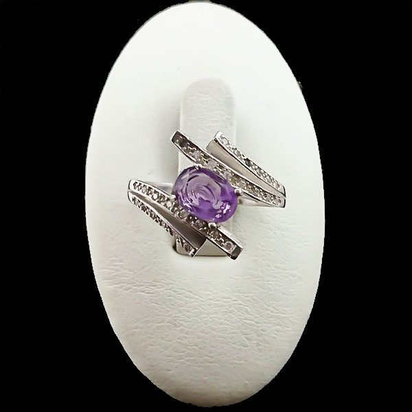 قیمت: نیم ست نقره زنانه طرح طیلا با سنگ آمیتیست الماس تراش - Image 8