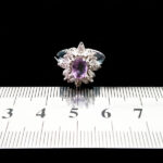 نیم ست نقره زنانه طرح فرگل با سنگ آمیتیست الماس تراش - Image 2