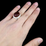 انگشتر نقره مردانه طرح کف العباس با سنگ عقیق یمنی سرخ - Image 4