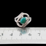 انگشتر نقره زنانه طرح لامیا با سنگ عقیق سبز - Image 3