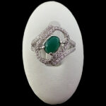 انگشتر نقره زنانه طرح لامیا با سنگ عقیق سبز - Image 4