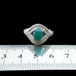 انگشتر نقره زنانه طرح لینا با سنگ عقیق سبز - Image 4