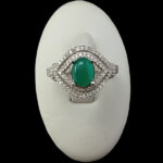 انگشتر نقره زنانه طرح لینا با سنگ عقیق سبز - Image 2