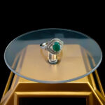 انگشتر نقره زنانه طرح لینا با سنگ عقیق سبز - Image 3