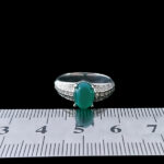 انگشتر نقره زنانه طرح لیانا با سنگ عقیق سبز - Image 3
