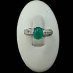 انگشتر نقره زنانه طرح لیانا با سنگ عقیق سبز - Image 4