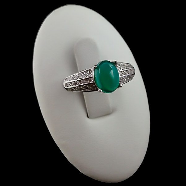 انگشتر عقیق سبز زیبا