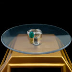 انگشتر نقره زنانه طرح لیانا با سنگ عقیق سبز - Image 2