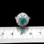 انگشتر نقره زنانه طرح مهگل با سنگ عقیق سبز - Image 4