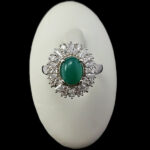 انگشتر نقره زنانه طرح مهگل با سنگ عقیق سبز - Image 2