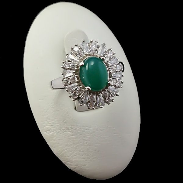 ۴-۱-۰۸۸ agate-ring (3) انگشتر عقیق سبز زنانه نقره