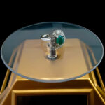 انگشتر نقره زنانه طرح مهگل با سنگ عقیق سبز - Image 3