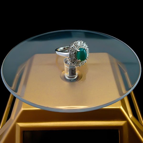 انگشتر نقره زنانه طرح مهگل با سنگ عقیق سبز - Image 3