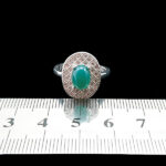 انگشتر نقره زنانه طرح مهرسا با سنگ عقیق سبز - Image 3