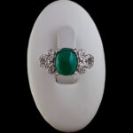 انگشتر نقره زنانه طرح مهرنیا با سنگ عقیق سبز - Image 3