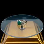 انگشتر نقره زنانه طرح مهرنیا با سنگ عقیق سبز - Image 4