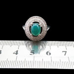 انگشتر نقره زنانه طرح ماتیسا با سنگ عقیق سبز - Image 3