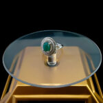 انگشتر نقره زنانه طرح ماتیسا با سنگ عقیق سبز - Image 2