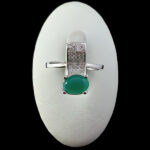 انگشتر نقره زنانه طرح ماریا با سنگ عقیق سبز - Image 4