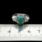 انگشتر نقره زنانه طرح مانلی با سنگ عقیق سبز - Image 3