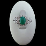 انگشتر نقره زنانه طرح مانلی با سنگ عقیق سبز - Image 4