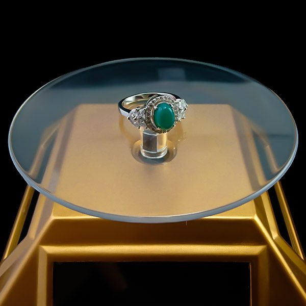 انگشتر نقره زنانه طرح مانلی با سنگ عقیق سبز - Image 2