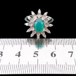 انگشتر نقره زنانه طرح مانا با سنگ عقیق سبز - Image 3