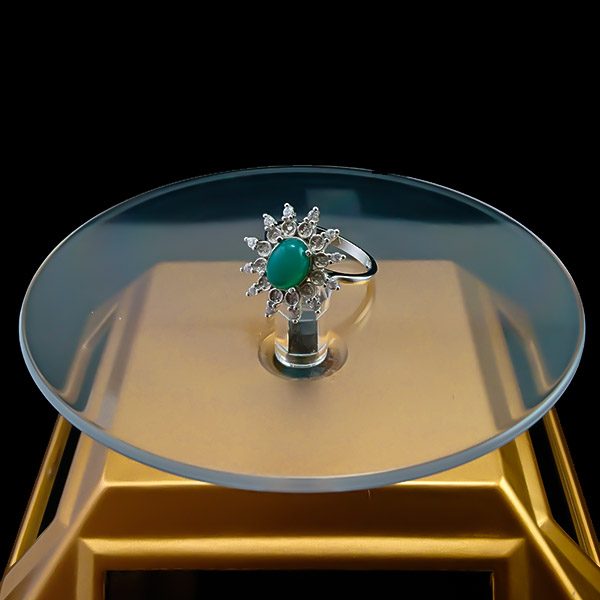 انگشتر نقره زنانه طرح مانا با سنگ عقیق سبز - Image 2