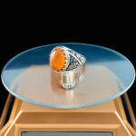 انگشتر نقره مردانه طرح آترین با سنگ عقیق یمنی سرخ - Image 3