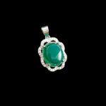 گردنبند نقره زنانه طرح نازلی سنگ عقیق سبز اصلی - Image 5