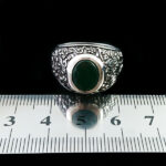 انگشتر نقره مردانه طرح سدره المنتهی با سنگ زمرد الماس تراش - Image 2