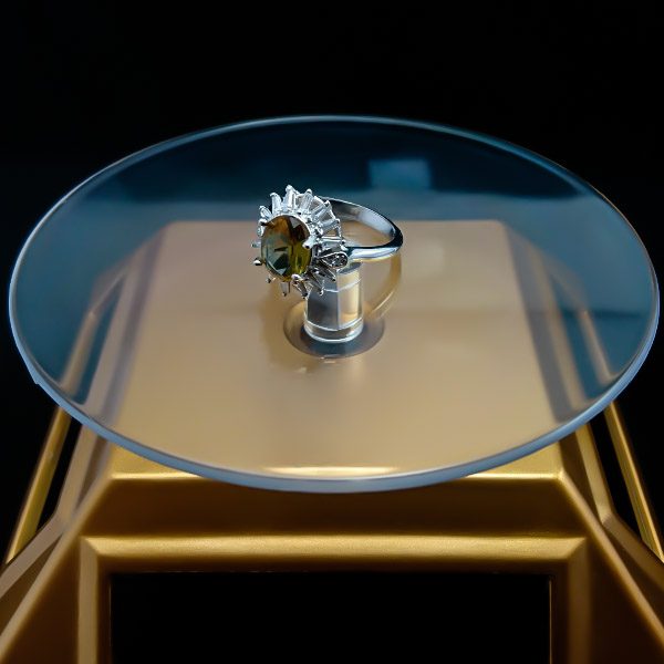 انگشتر نقره زنانه طرح گلسان با سنگ الکساندریت الماس تراش - Image 5