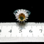 انگشتر نقره زنانه طرح گلسان با سنگ الکساندریت الماس تراش - Image 2