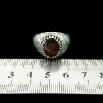 انگشتر نقره مردانه طرح دامون با سنگ گارنت الماس تراش - Image 3