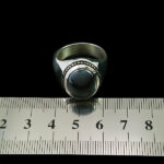 انگشتر نقره مردانه دست ساز طرح فیلی با سنگ حدید صینی + حکاکی - Image 3