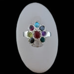 انگشتر نقره زنانه فاخر آتوسا با چند سنگ معدنی اصل - Image 4