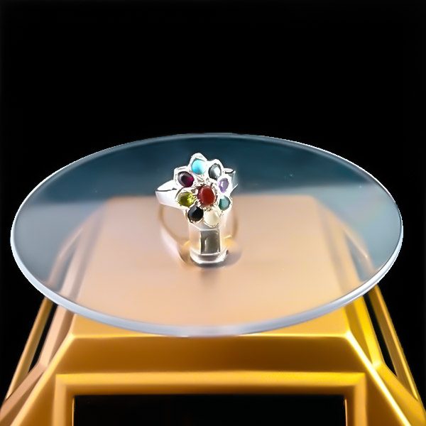 انگشتر نقره زنانه فاخر آتوسا با چند سنگ معدنی اصل - Image 2